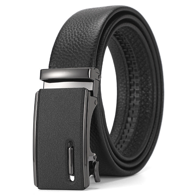 Genuine Leather Men's Belt – Automatic Buckle Design, Multiple Styles
