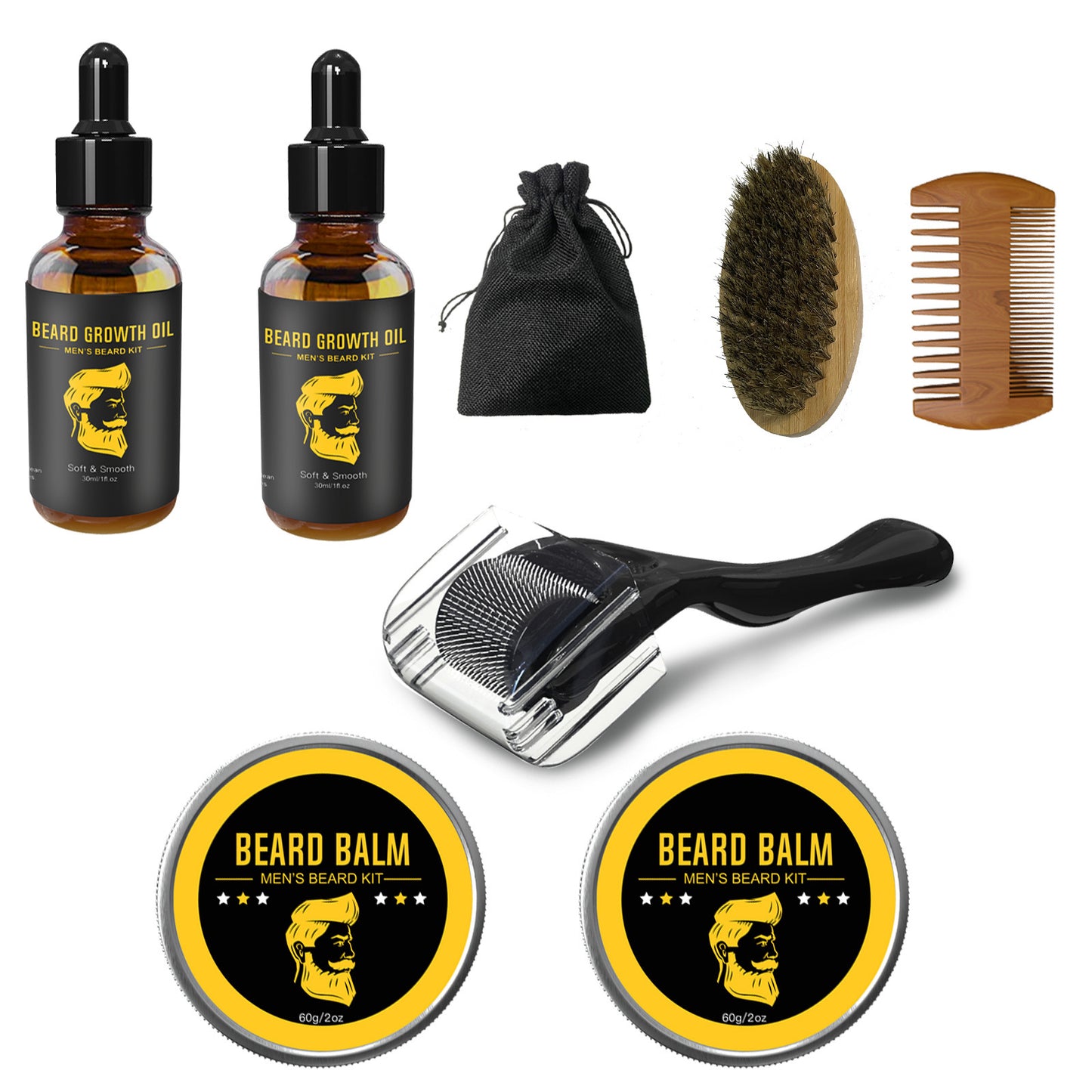Beard Care Kit – 8-Piece Grooming & Styling Set with Storage Box