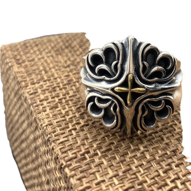 Men’s Fashion Minimalist Personalised Vintage Silver Ring – Stylish Electroplated Jewelry