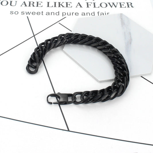 Men’s Fashion Personality Titanium Steel Bracelet – Geometric Electroplated Stylish Bracelet 21.5cm