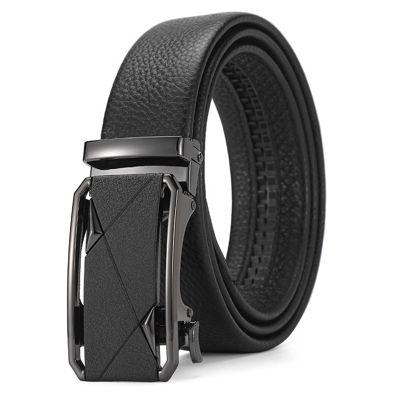 Genuine Leather Men's Belt – Automatic Buckle Design, Multiple Styles