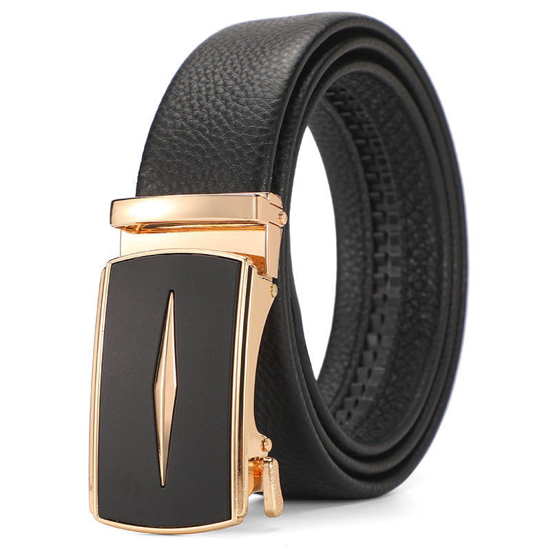 Genuine Leather Men's Belt – Automatic Buckle Design, Multiple Styles