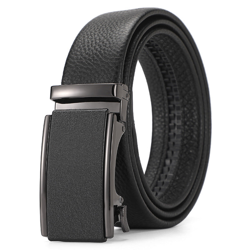 Genuine Leather Men's Belt – Automatic Buckle Design, Multiple Styles